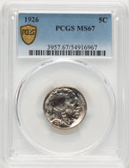1926 5C Buffalo Nickel PCGS MS67