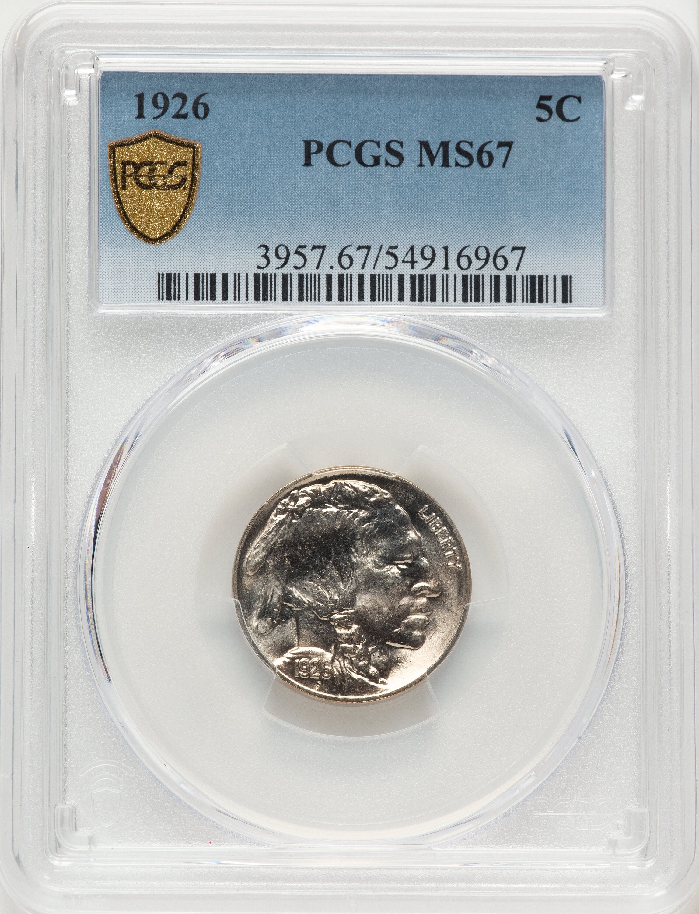 1926 5C Buffalo Nickel PCGS MS67