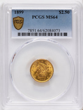 1899 $2.50 Liberty Quarter Eagle PCGS MS64