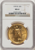1909/8 $20 FS-301 Saint-Gaudens Double Eagle NGC MS61