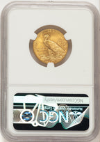 1913 $5 Indian Half Eagle NGC MS65