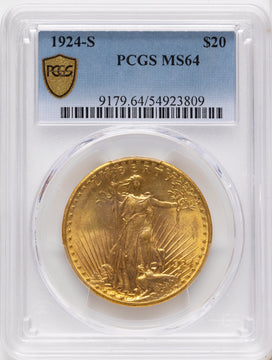 1924-S $20 Saint-Gaudens Double Eagle PCGS MS64