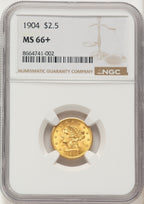 1904 $2.50 Liberty Quarter Eagle NGC MS66+