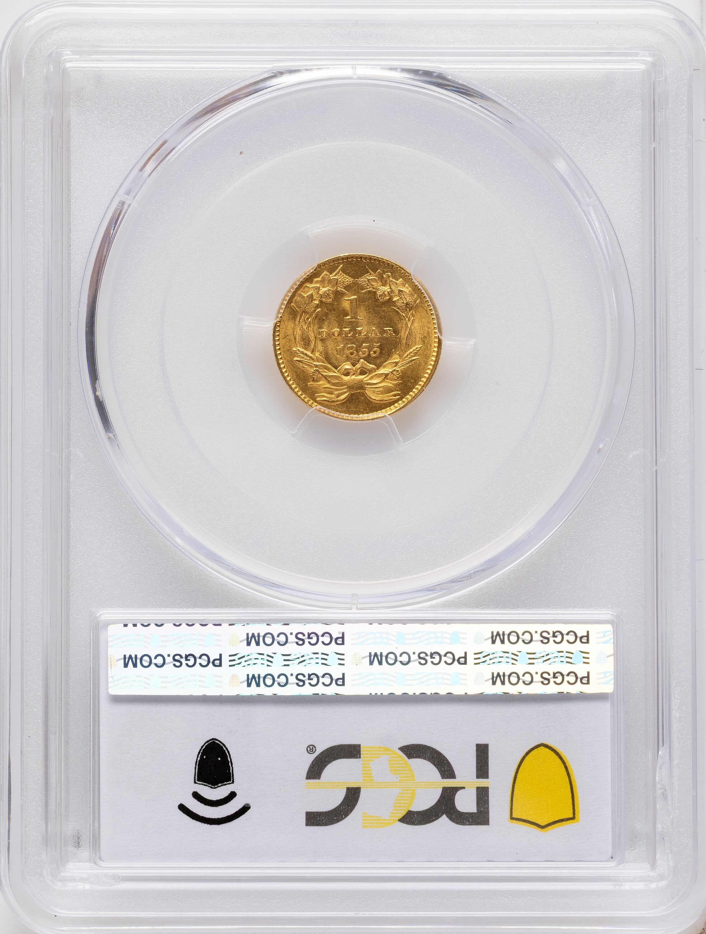 1855 G$1 Type Two Gold Dollar PCGS MS64