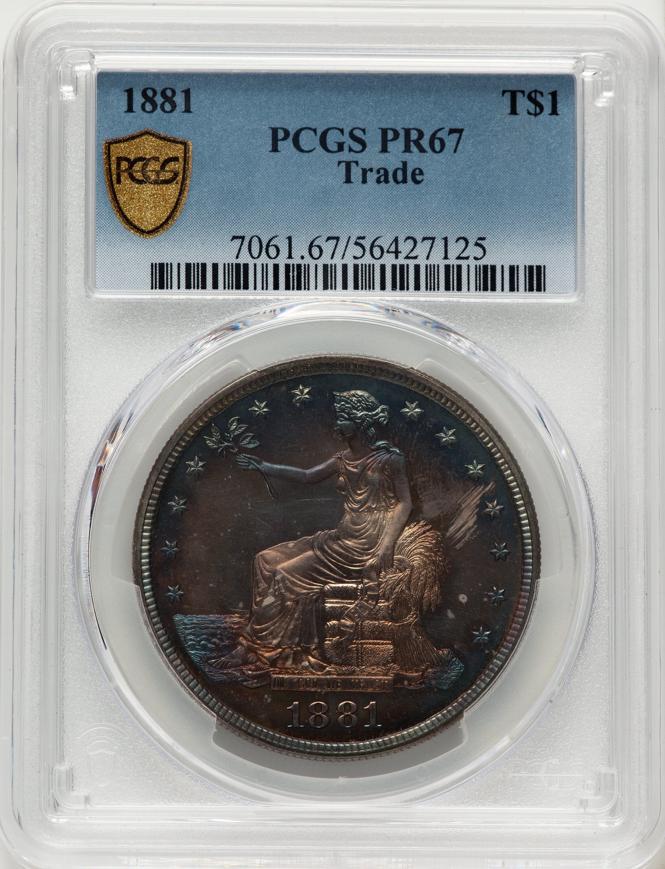 1881 T$1 Proof Trade Dollar PCGS PR67