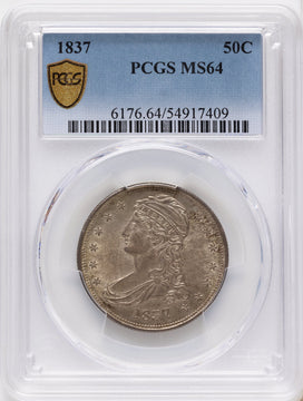 1837 50C Reeded Edge Reeded Edge Half Dollar PCGS MS64