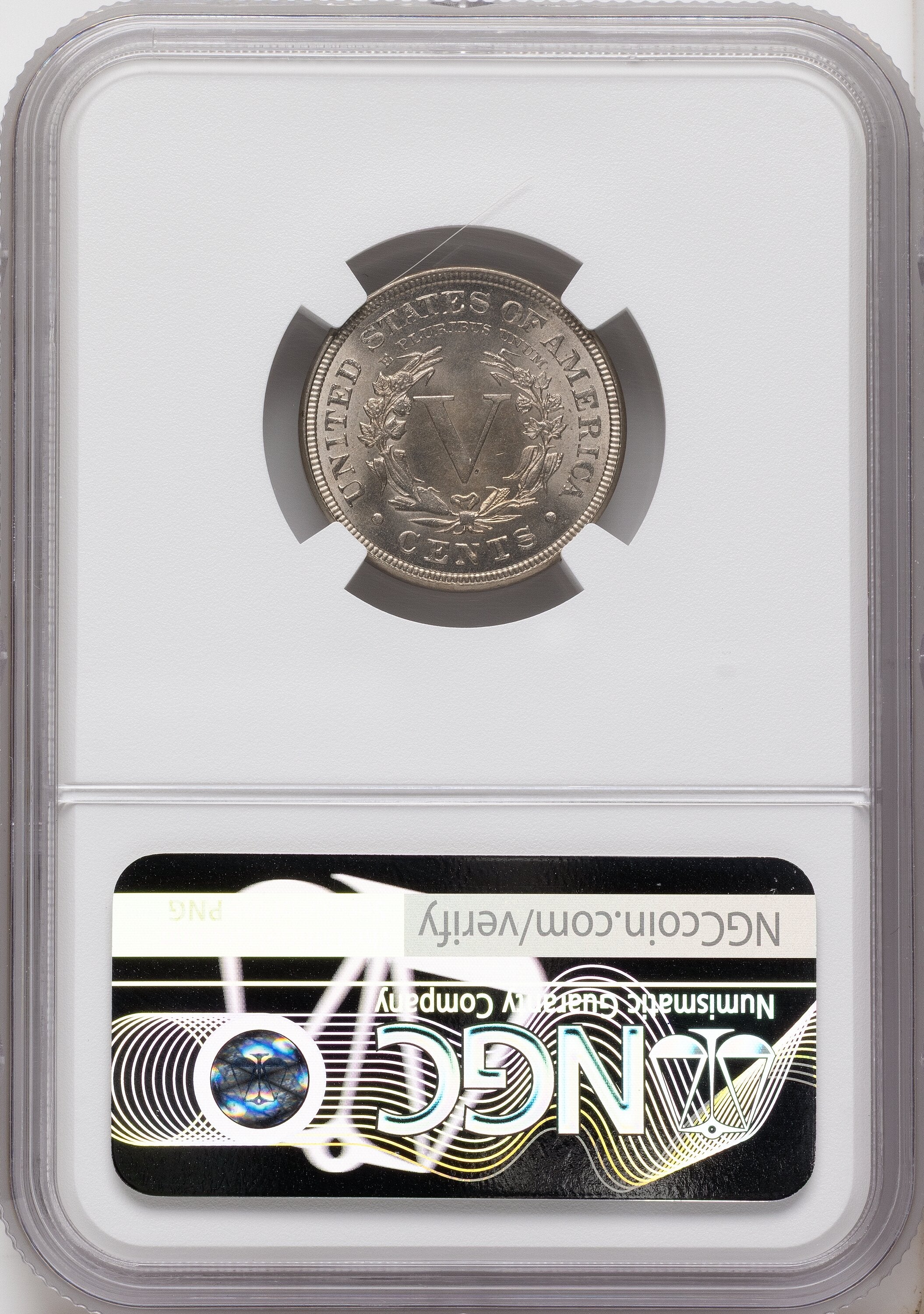 1883 5C WITH CENTS Liberty Nickel NGC MS66