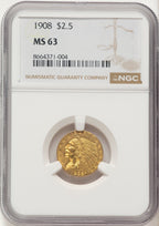 1908 $2.50 Indian Quarter Eagle NGC MS63