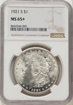 1921-S Morgan Dollar NGC MS65+