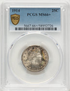 1914 25C Barber Quarter PCGS MS66+