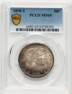 1898-S 50C Barber Half Dollar PCGS MS65