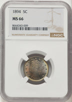 1894 5C Liberty Nickel NGC MS66