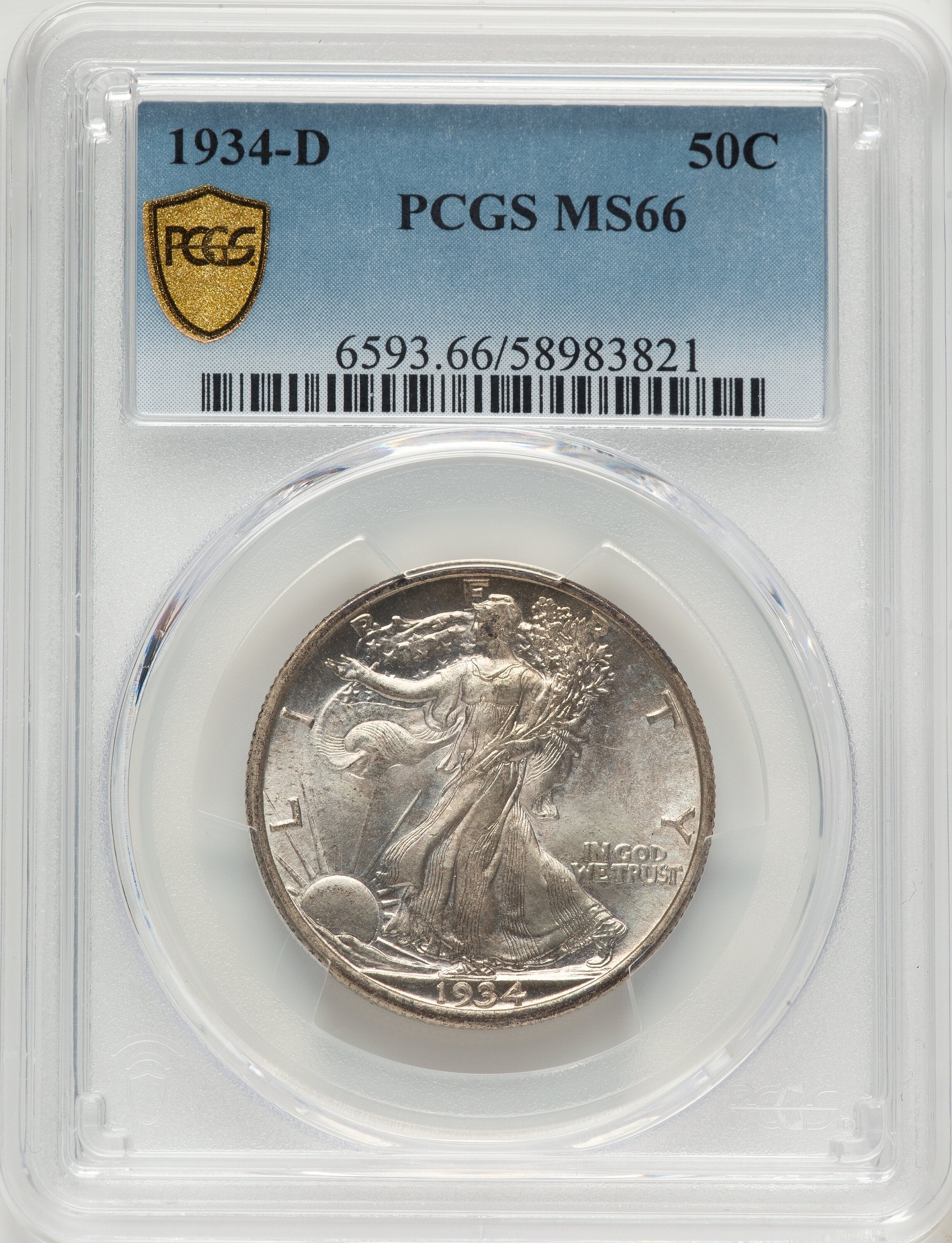 1934-D 50C Walking Liberty Half Dollar PCGS MS66 | LCR Coin