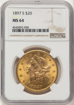 1897-S $20 Liberty Double Eagle NGC MS64