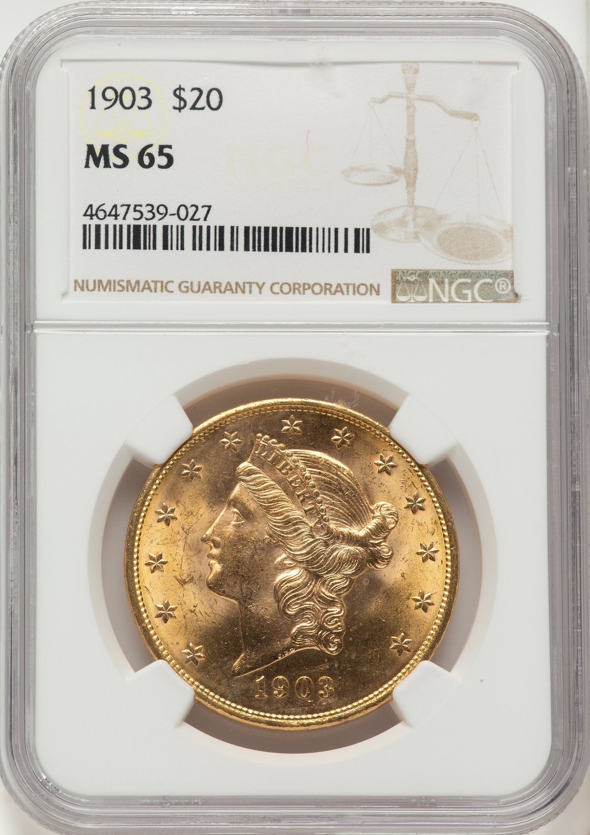 1903 $20 Liberty Double Eagle NGC MS65