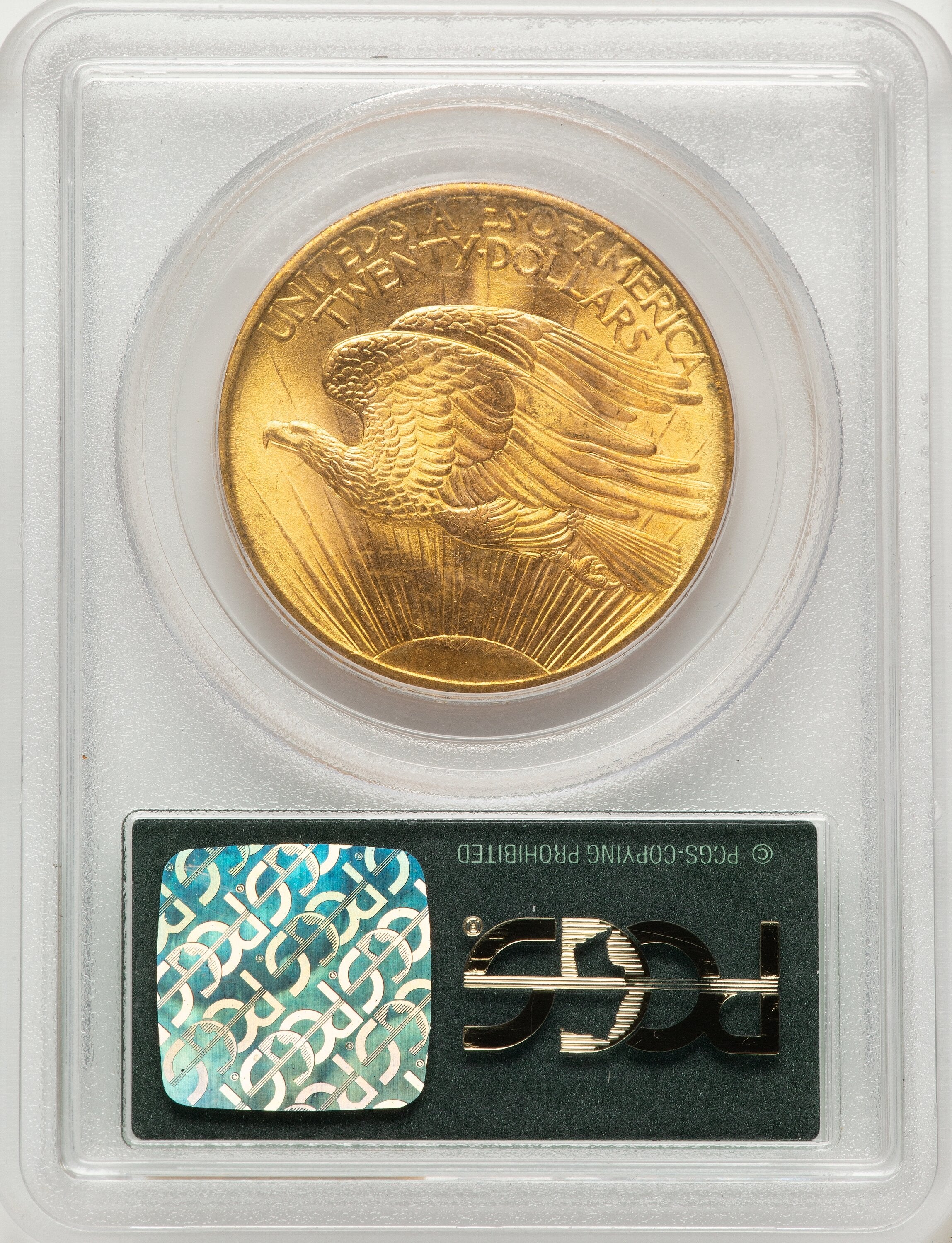 1908 $20 NO MOTTO Saint-Gaudens Double Eagle PCGS MS65