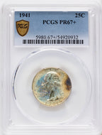 1941 25C Proof Washington Quarter PCGS PR67+