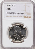 1950 50C Proof Franklin Half Dollar NGC PR67