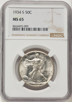 1934-S 50C Walking Liberty Half Dollar NGC MS65