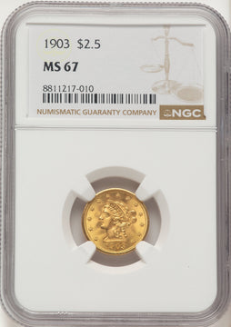 1903 $2.50 Liberty Quarter Eagle NGC MS67
