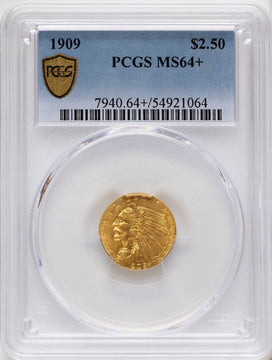 1909 $2.50 Indian Quarter Eagle PCGS MS64+