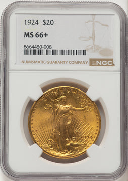 1924 $20 Saint Saint-Gaudens Double Eagle NGC MS66+