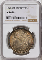 1878 7TF Reverse of 1879 Morgan Dollar NGC MS65+