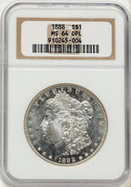 1888 DM Morgan Dollar NGC MS64