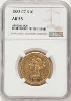 1883-CC $10 Liberty Eagle NGC AU55