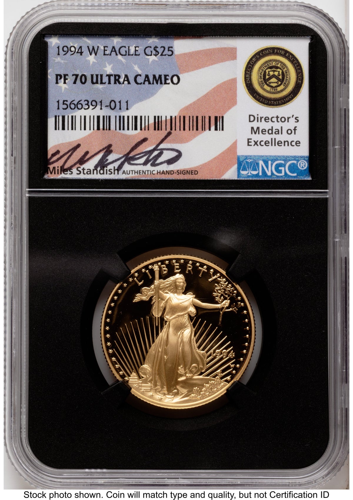 1994-W Proof Gold Eagle 1/2 oz Miles Standish NGC PF70