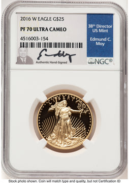 2016-W Proof Gold Eagle 1/2 oz NGC PF70 Ed Moy