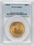 1914 $10 Indian Eagle PCGS MS63