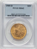 1909-D $10 Indian Eagle PCGS MS62