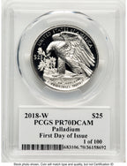 2018-W Palladium Eagle 1 oz FDI John PCGS PR70 Mercanti