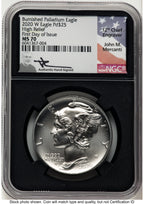 2020-W Palladium Eagle 1 oz Burnished FDI John NGC MS70 Mercanti