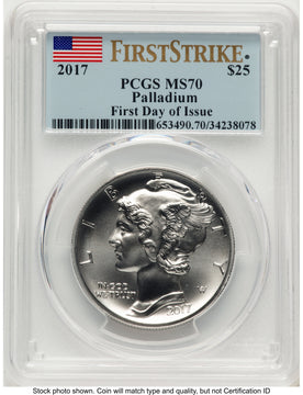 2017 Palladium Eagle 1 oz FDI FS Flag PCGS MS70