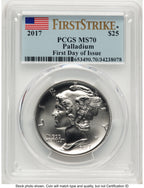 2017 Palladium Eagle 1 oz FDI FS Flag PCGS MS70