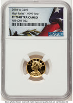 2018-W G$10 American Liberty High Relief Bunting Flag NGC PF70
