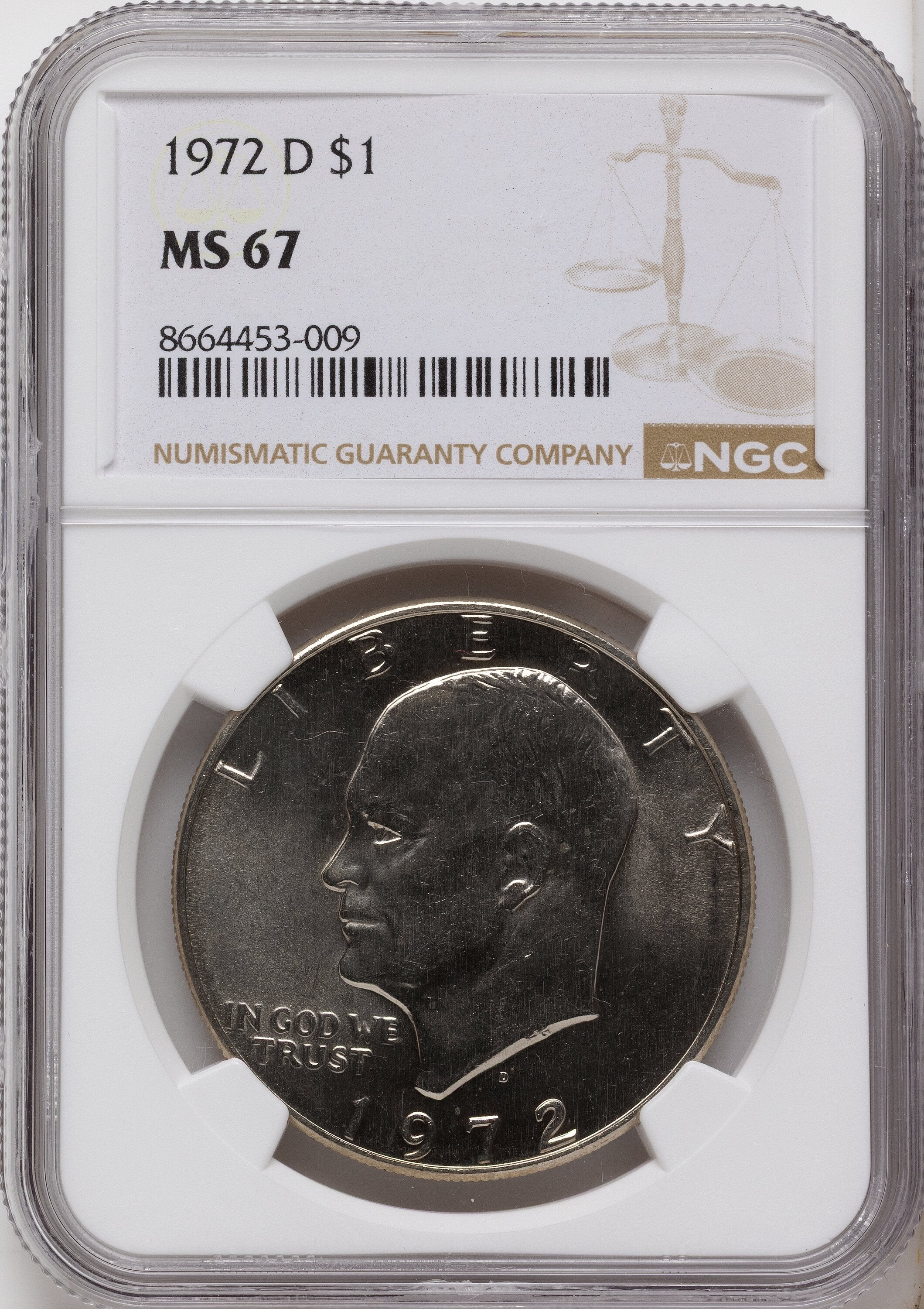1972-D $1 Eisenhower Dollar NGC MS67