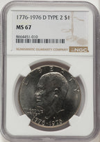 1976-D $1 Type Two Eisenhower Dollar NGC MS67