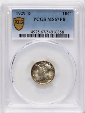 1929-D 10C FB Mercury Dime PCGS MS67