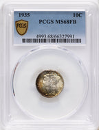 1935 10C FB Mercury Dime PCGS MS68