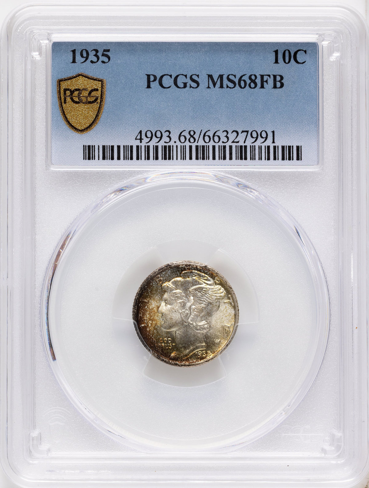 1935 10C FB Mercury Dime PCGS MS68