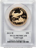 2013-W Proof Gold Eagle 1 oz Philip Diehl PCGS PR70
