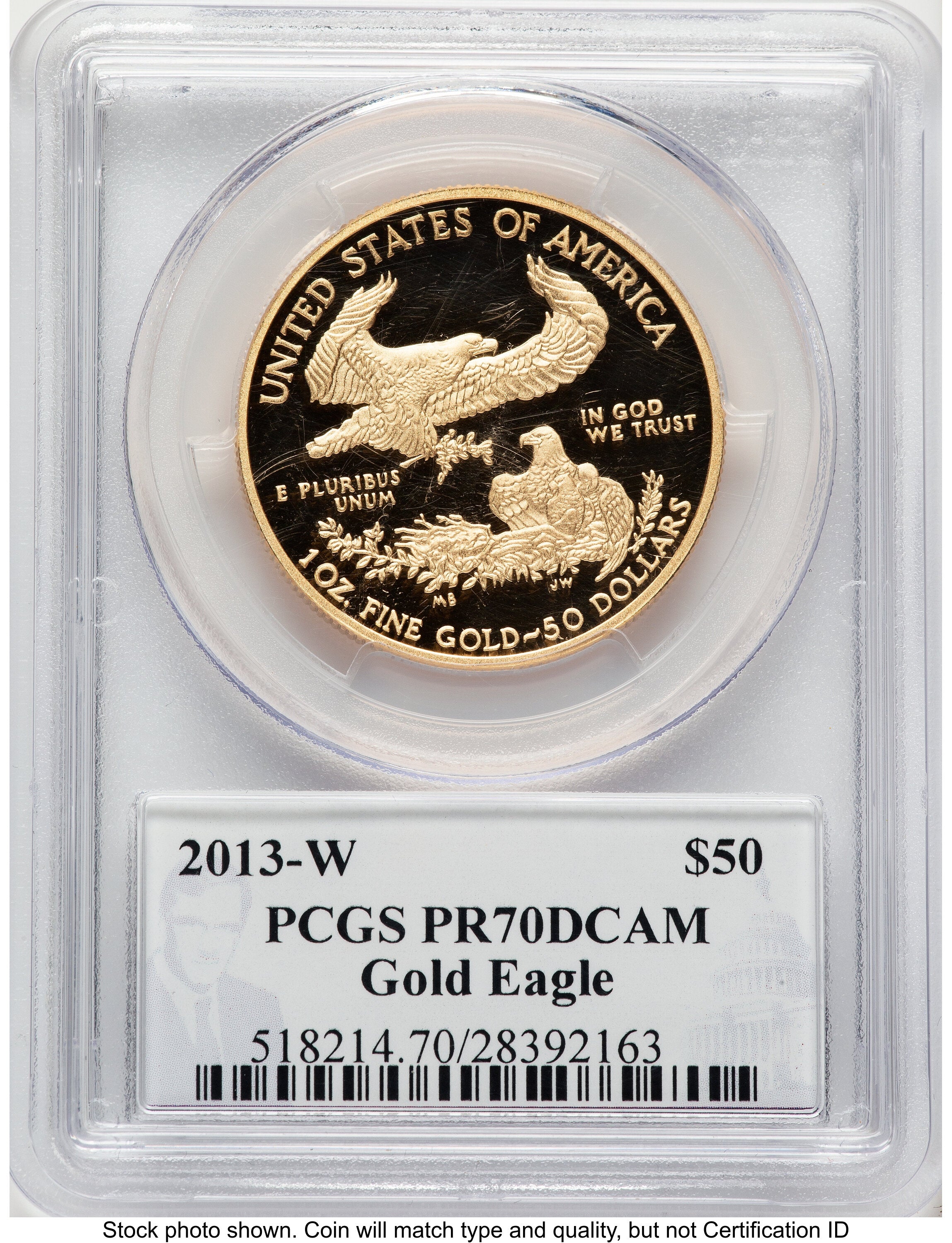 2013-W Proof Gold Eagle 1 oz Philip Diehl PCGS PR70