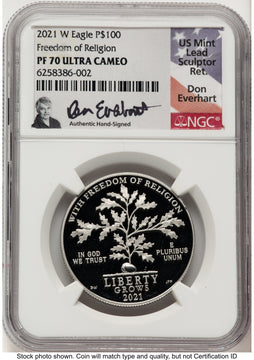 2021-W Proof Platinum Eagle 1 oz Don Everhart NGC PF70