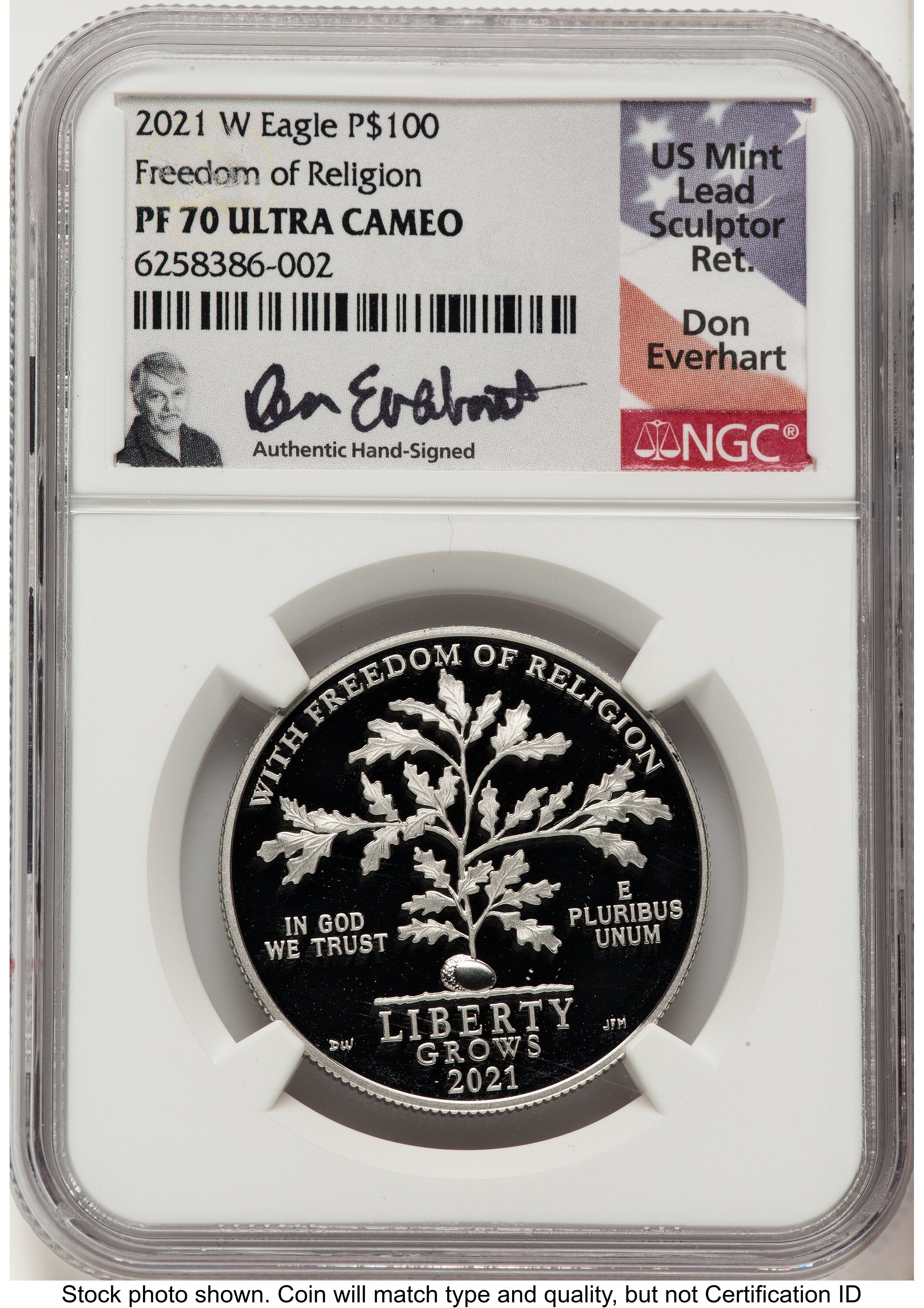 2021-W Proof Platinum Eagle 1 oz Don Everhart NGC PF70