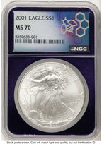 2001 Silver Eagle Purple Core NGC MS70
