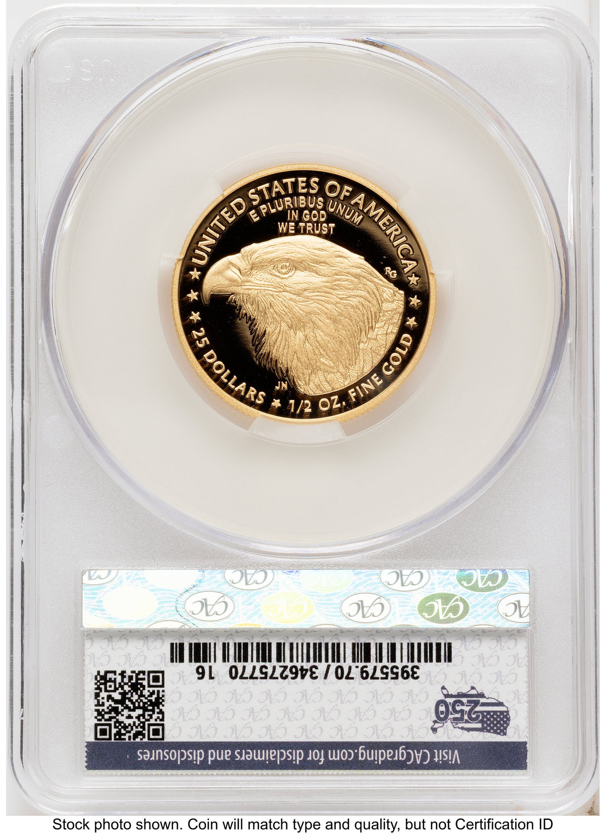 2026-W Proof Gold Eagle 1/2 oz First Day of Delivery America 250 CACG PR70