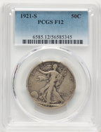 1921-S 50C Walking Liberty Half Dollar PCGS F12